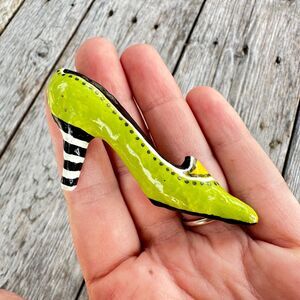 Witch Shoe Halloween Brooch Pin